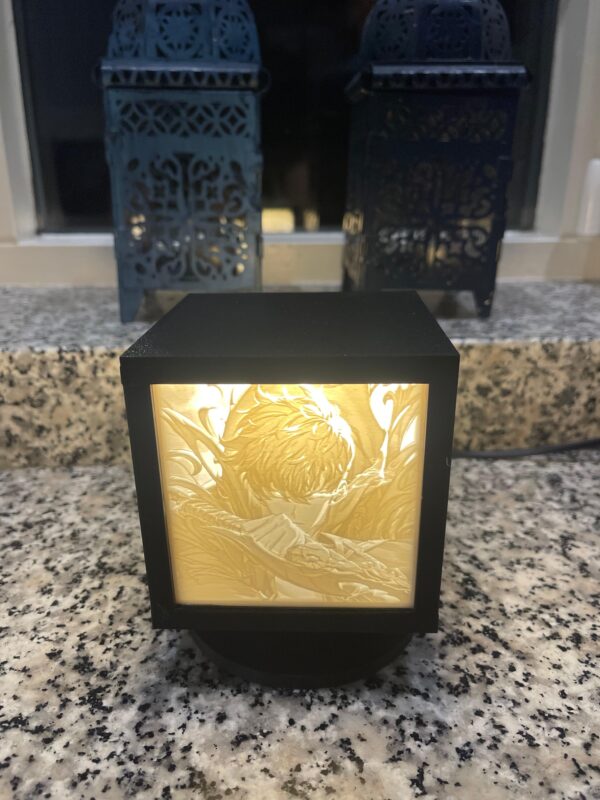 vierkante lithophane lamp klein