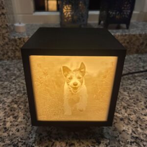 vierkante litophane lamp middel