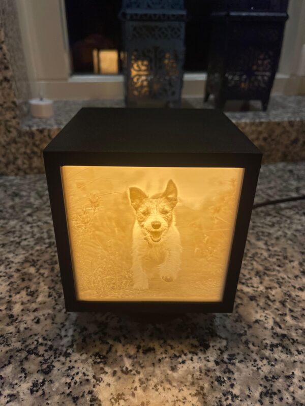 vierkante litophane lamp middel